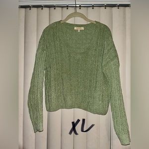 Green knit sweater